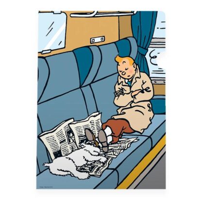 Tintin - Plastficka A4 - Middagslur i tågkupen - Den Svarta Ön