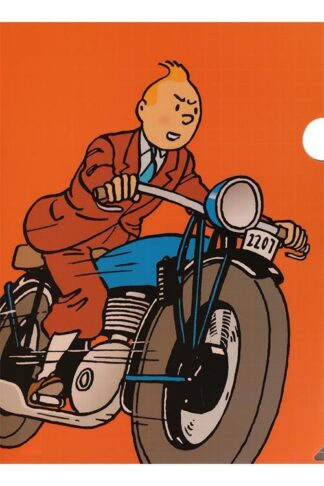 Tintin - Plastficka A4 - Tintin på motorcykel