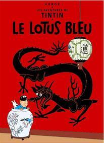 Poster - Tintin Le Lotus Bleu - Tintin Blå Lotus