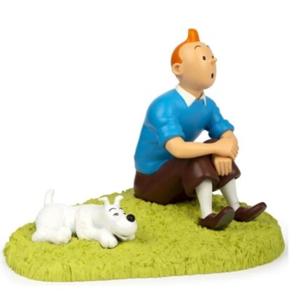 Tintin och Milou i gräset