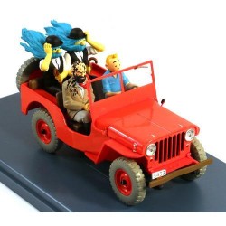 Tintin - 1:24 Modellbil 47 - Röd Jeep Willys